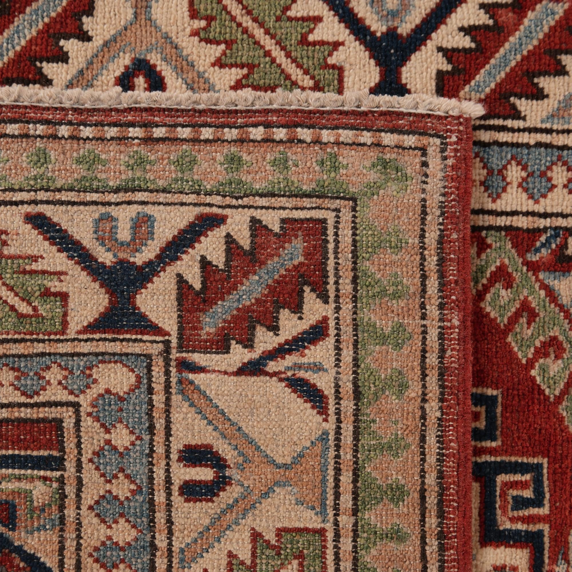 80cm x 320cm Hand Knotted Kazak Runner Rug