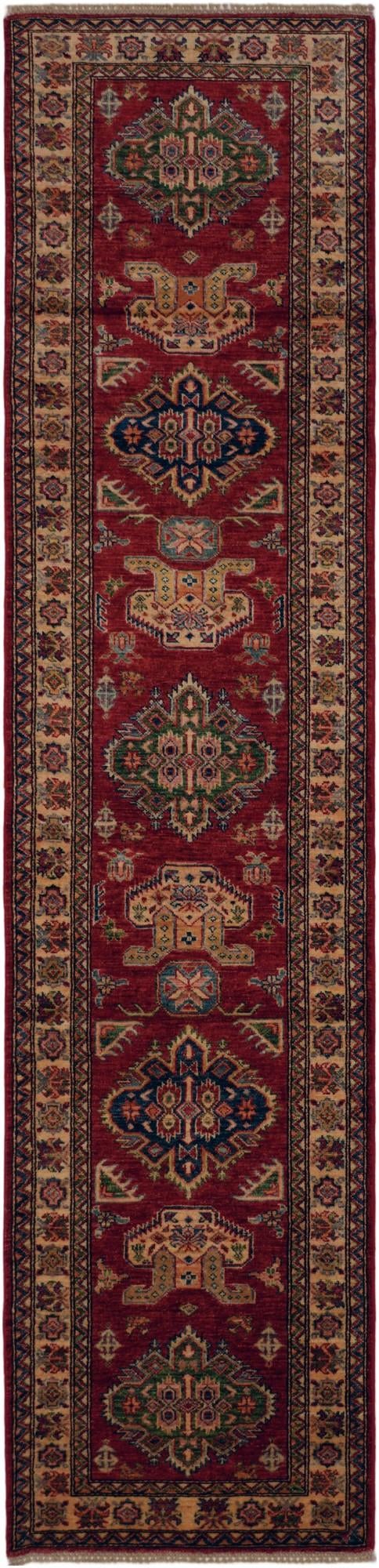 2' 5 x 10' Hand Knotted Kazak Runner Rug