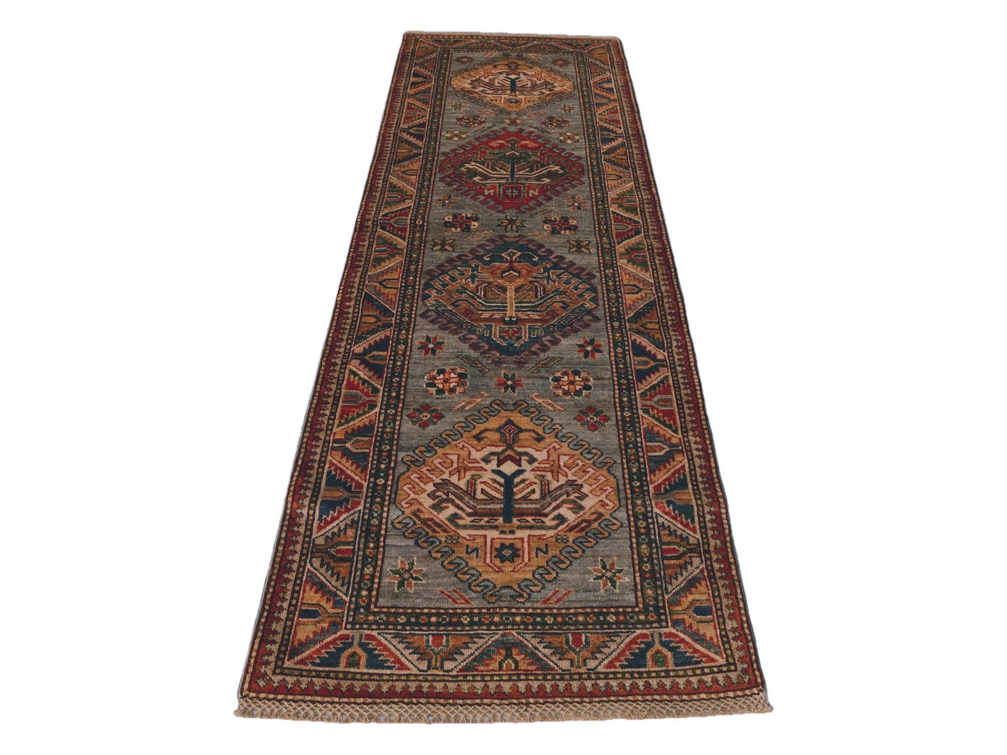 2' 7 x 7' 7 Hand Knotted Kazak Runner Rug