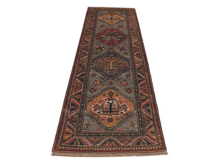 Detail image of 2' 7 x 7' 7 Hand Knotted Kazak Runner Rug