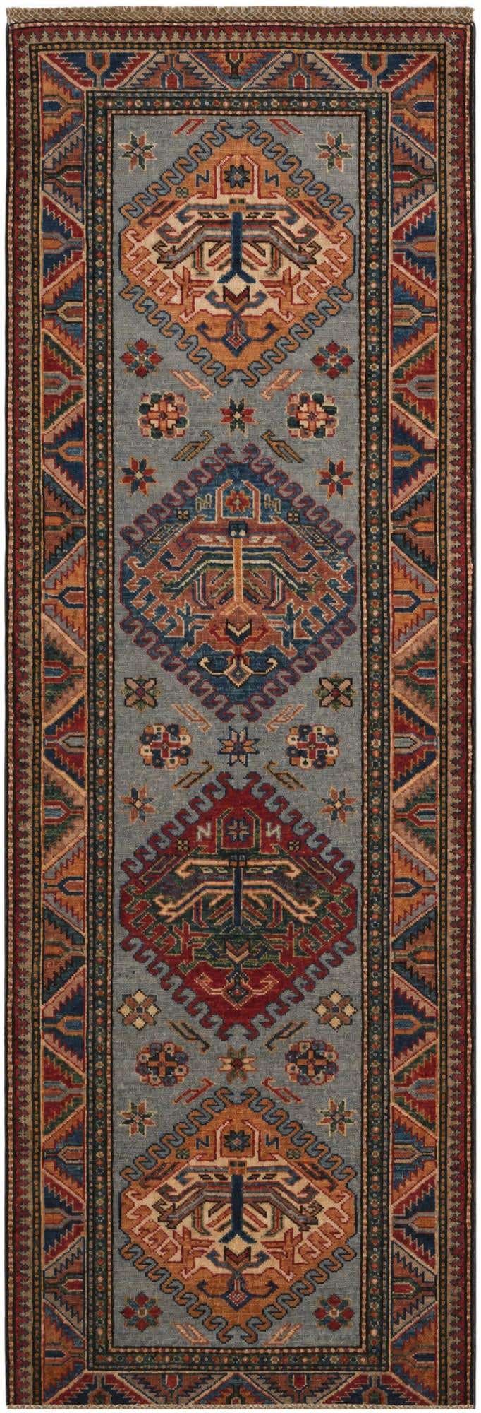 2' 7 x 7' 7 Hand Knotted Kazak Runner Rug
