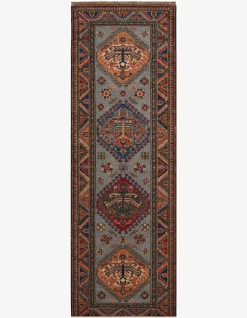 2' 7 x 7' 7 Hand Knotted Kazak Runner Rug