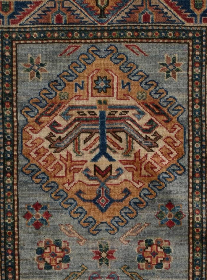 Detail image of 2' 6 x 7' 7 Hand Knotted Kazak Runner Rug