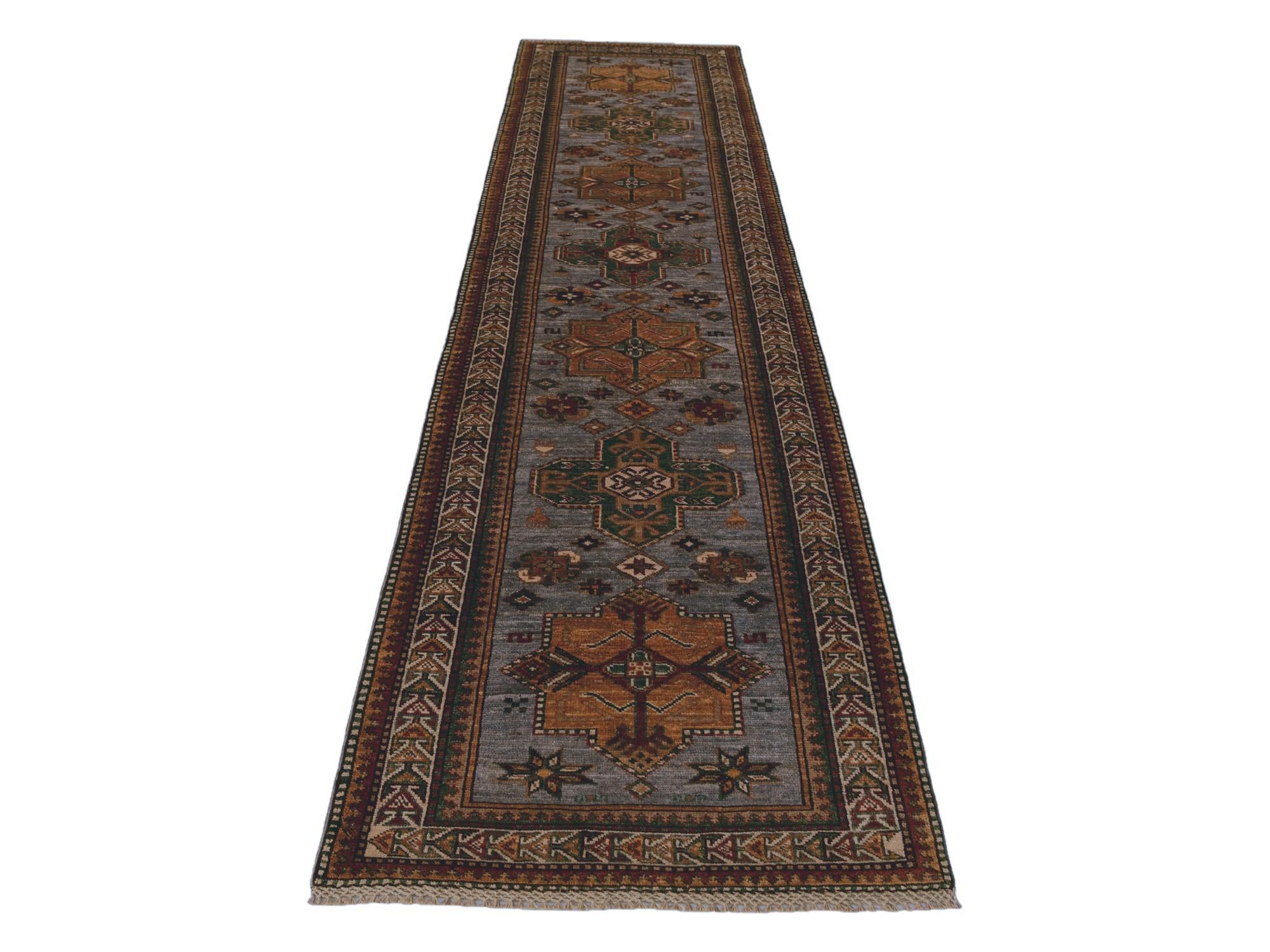 2' 9 x 9' 11 Hand Knotted Kazak Runner Rug