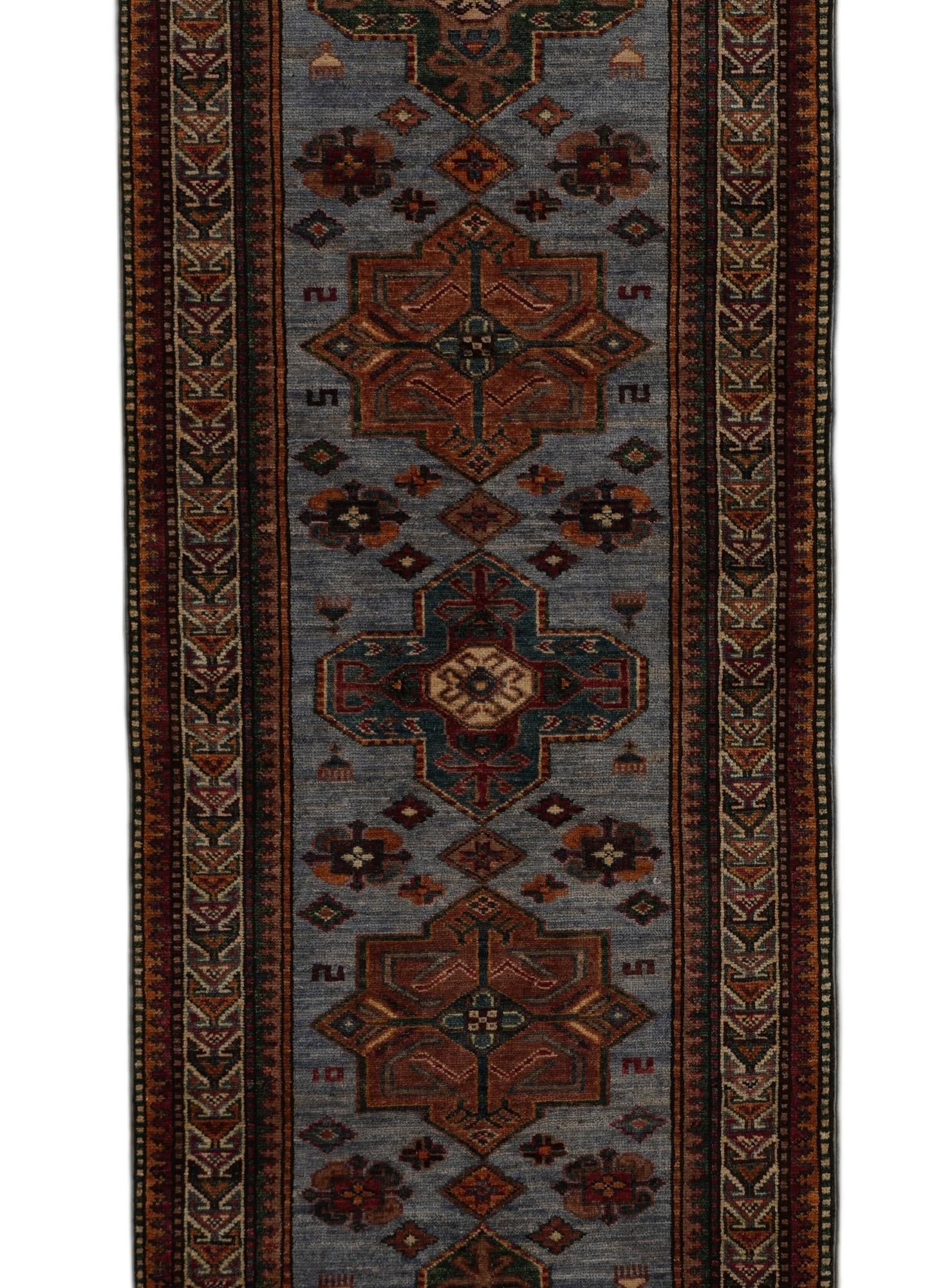 2' 9 x 9' 11 Hand Knotted Kazak Runner Rug