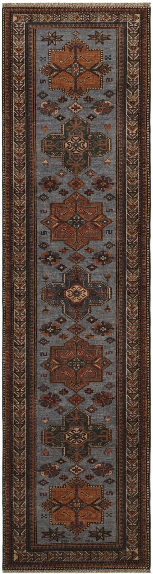 2' 9 x 9' 11 Hand Knotted Kazak Runner Rug