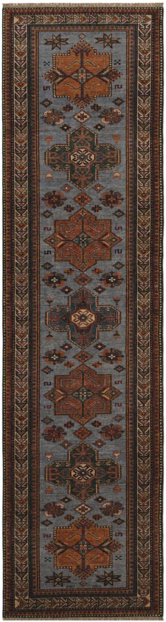 2' 9 x 9' 11 Hand Knotted Kazak Runner Rug
