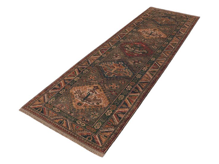 Detail image of 2' 9 x 7' 11 Hand Knotted Kazak Runner Rug