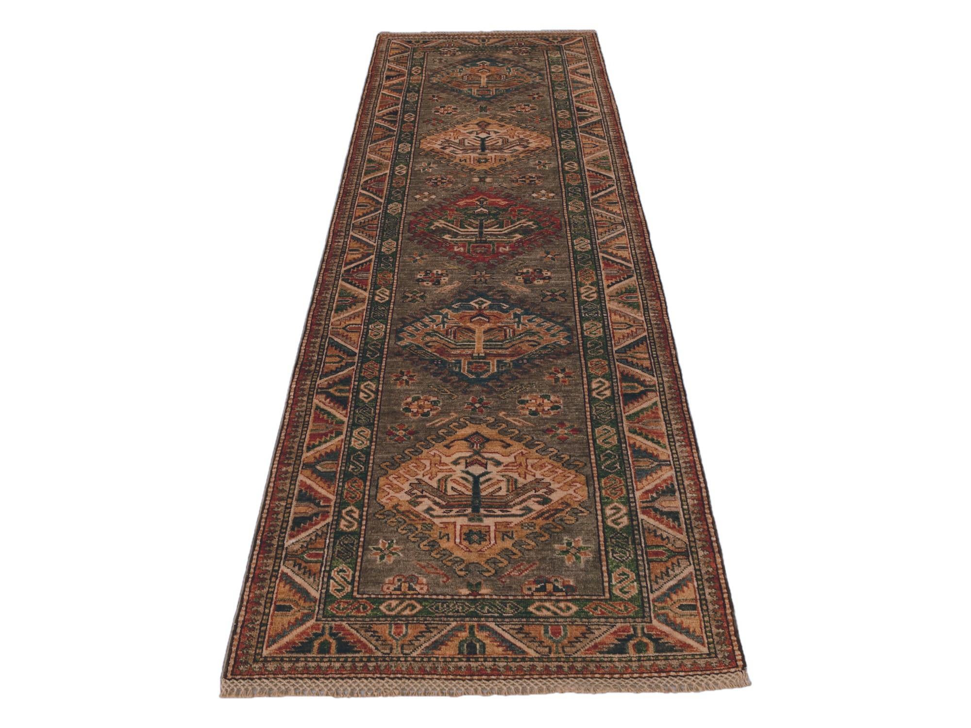 2' 9 x 7' 11 Hand Knotted Kazak Runner Rug