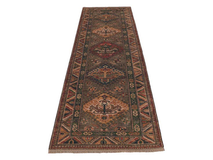 Detail image of 2' 9 x 7' 11 Hand Knotted Kazak Runner Rug