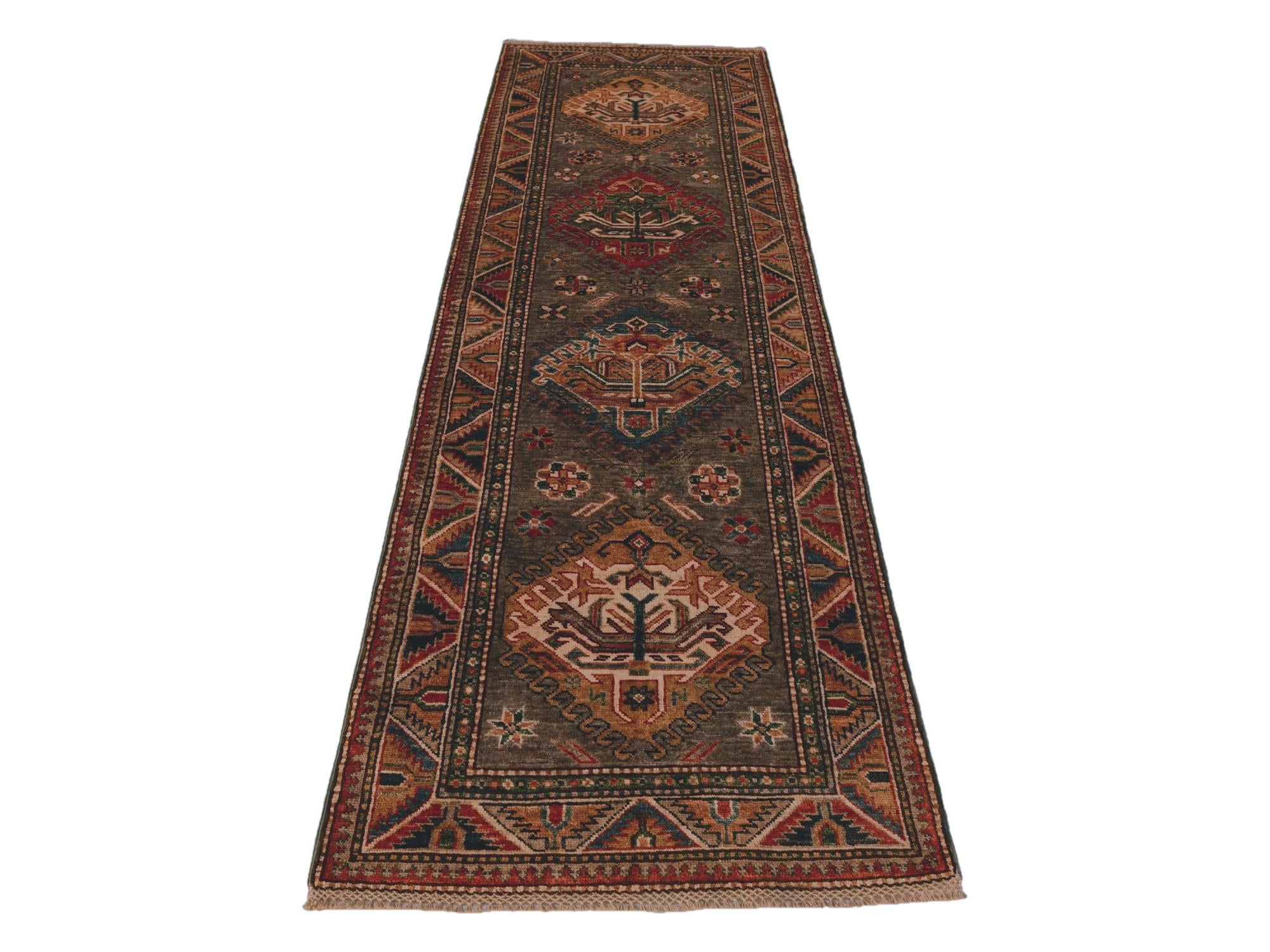 2' 7 x 8' Hand Knotted Kazak Runner Rug