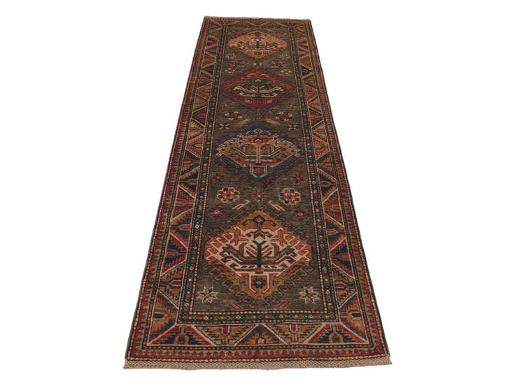 Detail image of 2' 7 x 8' Hand Knotted Kazak Runner Rug