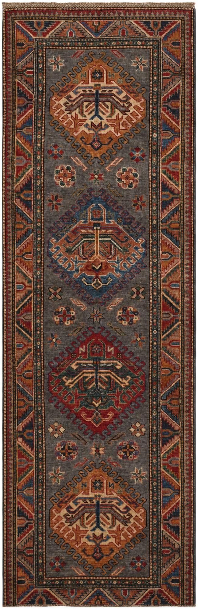 2' 7 x 8' Hand Knotted Kazak Runner Rug