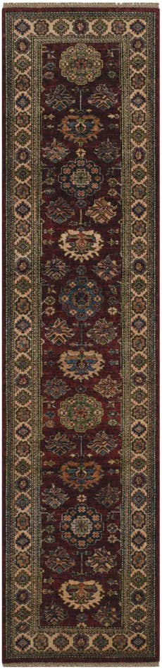 Detailansicht von 75cm x 305cm Handgeknüpft Kazak Läufer Teppich