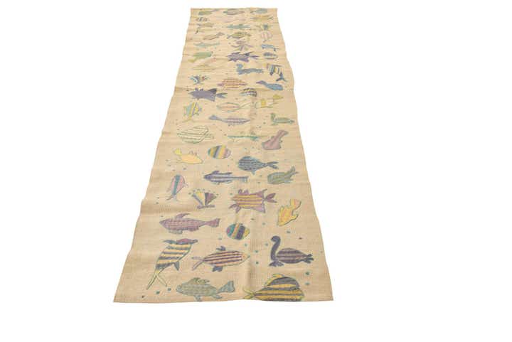 65cm x 275cm Handgeweven Kilim Suzani Wol Loper Vloerkleed