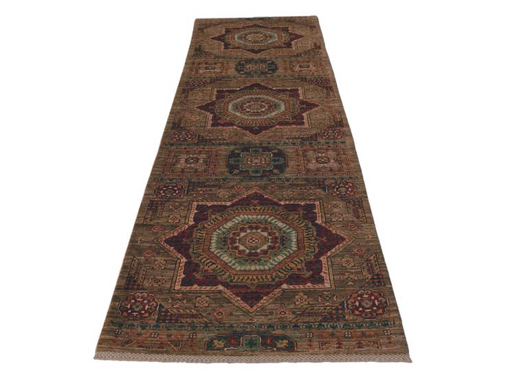 Detail image of 2' 9 x 9' 9 Hand Knotted Mamluk Ziegler Runner Rug