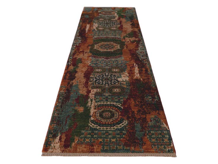 Detail image of 3' x 10' 4 Hand Knotted Mamluk Ziegler Runner Rug