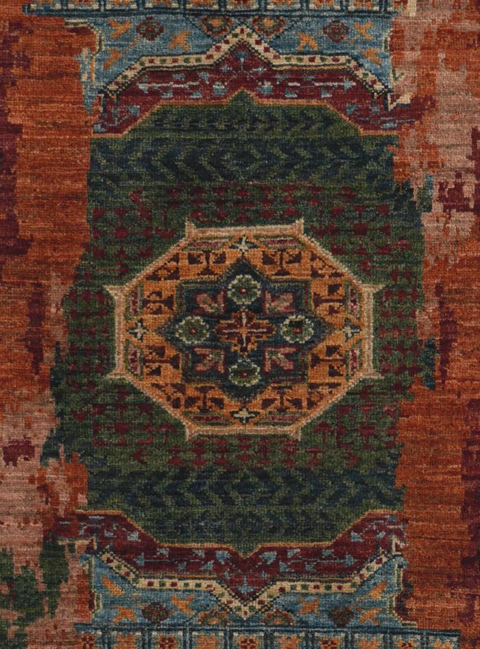 Detail image of 3' x 10' 4 Hand Knotted Mamluk Ziegler Runner Rug