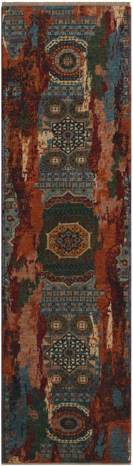 Detailansicht von 90cm x 315cm Handgeknüpft Mamluk Ziegler Läufer Teppich