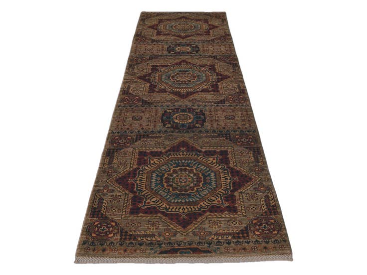 Detail image of 2' 8 x 9' 9 Hand Knotted Mamluk Ziegler Runner Rug