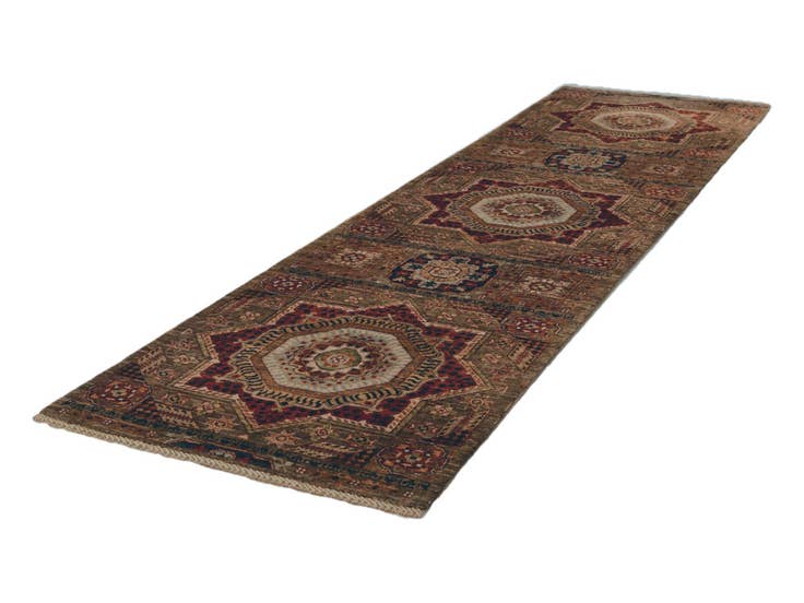 Detail image of 2' 9 x 10' Hand Knotted Mamluk Ziegler Runner Rug