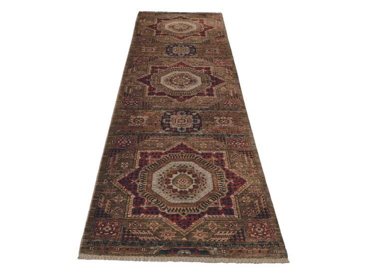 Detail image of 2' 9 x 10' Hand Knotted Mamluk Ziegler Runner Rug