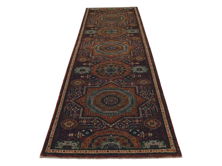 Detail image of 2' 8 x 9' 10 Hand Knotted Mamluk Ziegler Runner Rug