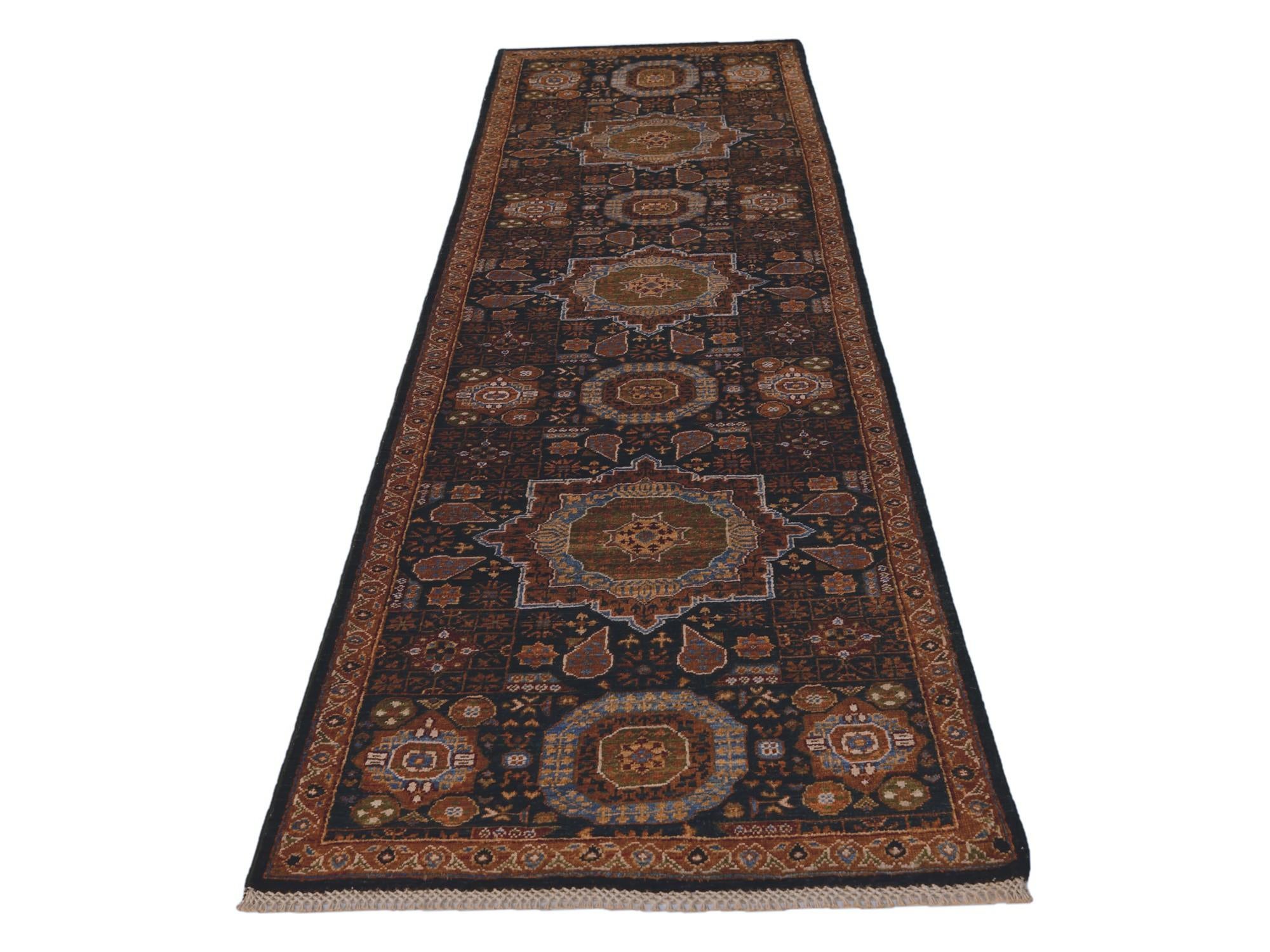 2' 8 x 9' 6 Hand Knotted Mamluk Ziegler Runner Rug