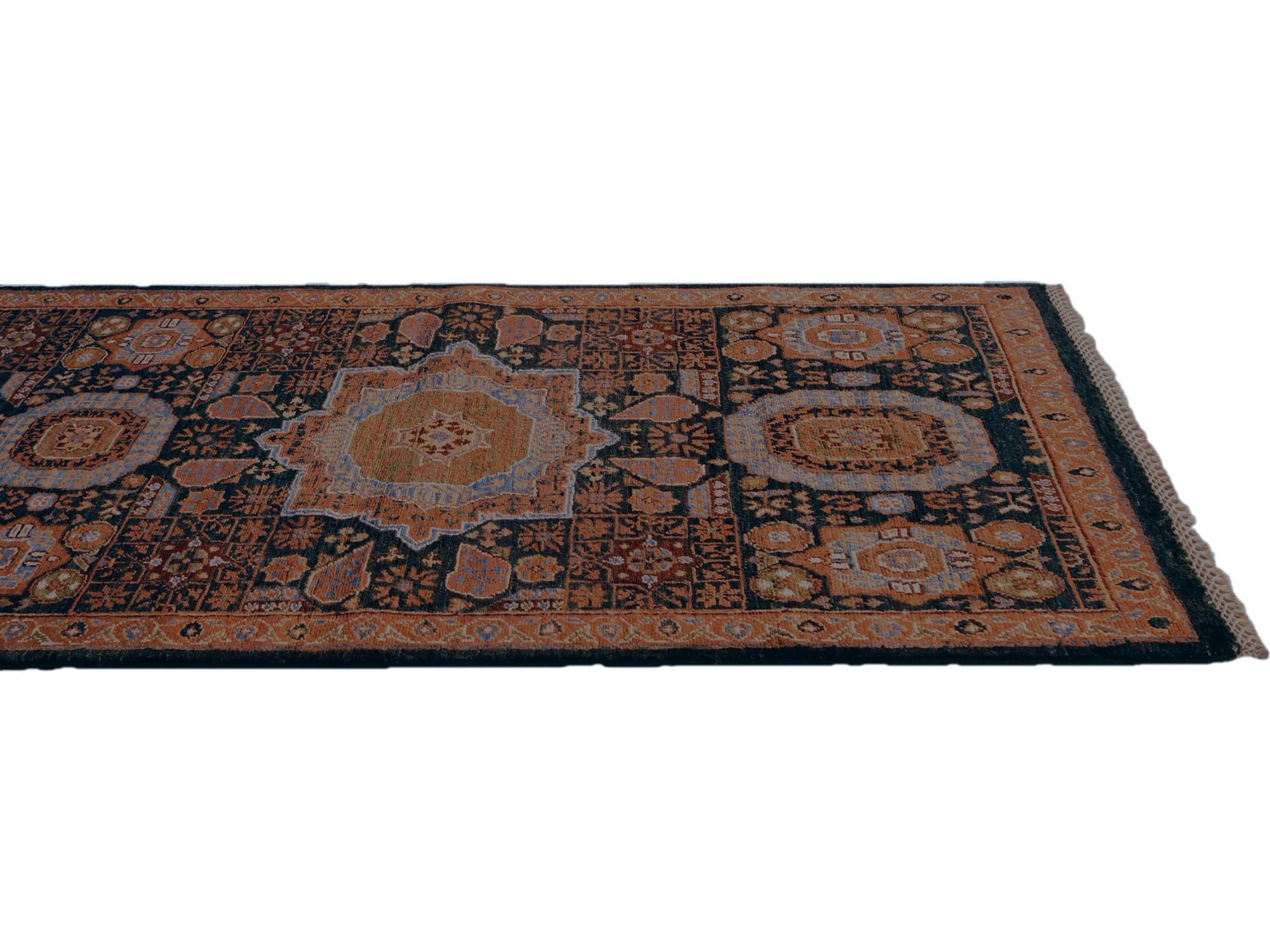 2' 8 x 9' 6 Hand Knotted Mamluk Ziegler Runner Rug