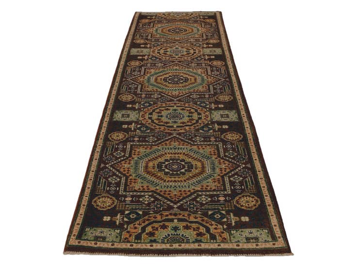 Detail image of 2' 8 x 9' 10 Hand Knotted Mamluk Ziegler Runner Rug