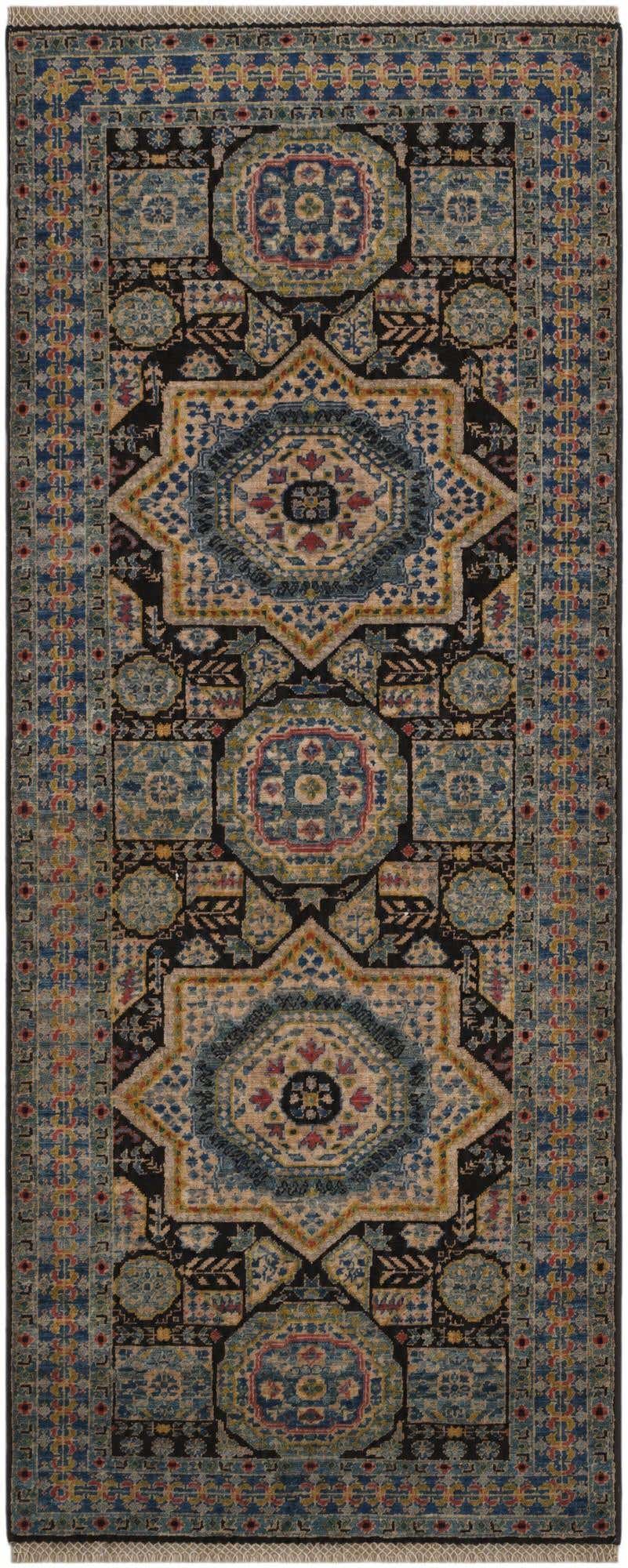 2' 8 x 6' 6 Hand Knotted Mamluk Ziegler Runner Rug