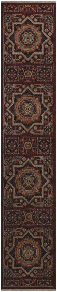 Detail image of 80cm x 410cm anudado a mano Mamluk Ziegler Alfombra Pasillera