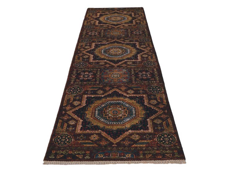 Detail image of 2' 8 x 9' 11 Hand Knotted Mamluk Ziegler Runner Rug