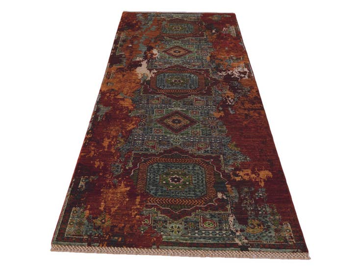 Detail image of 2' 11 x 8' 4 Hand Knotted Mamluk Ziegler Runner Rug