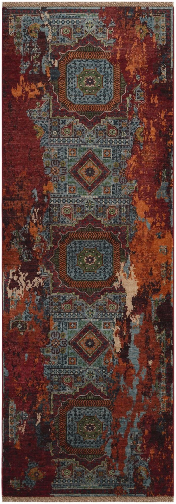 2' 11 x 8' 4 Hand Knotted Mamluk Ziegler Runner Rug