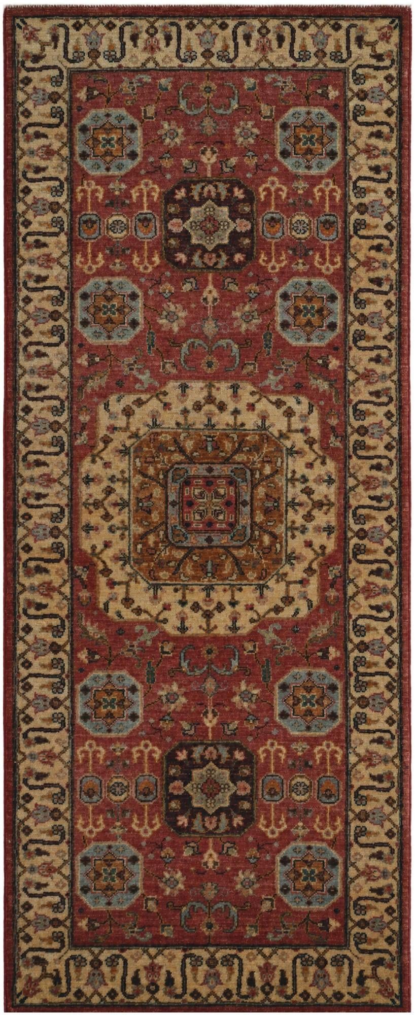 2' 9 x 6' 8 Hand Knotted Mamluk Ziegler Runner Rug