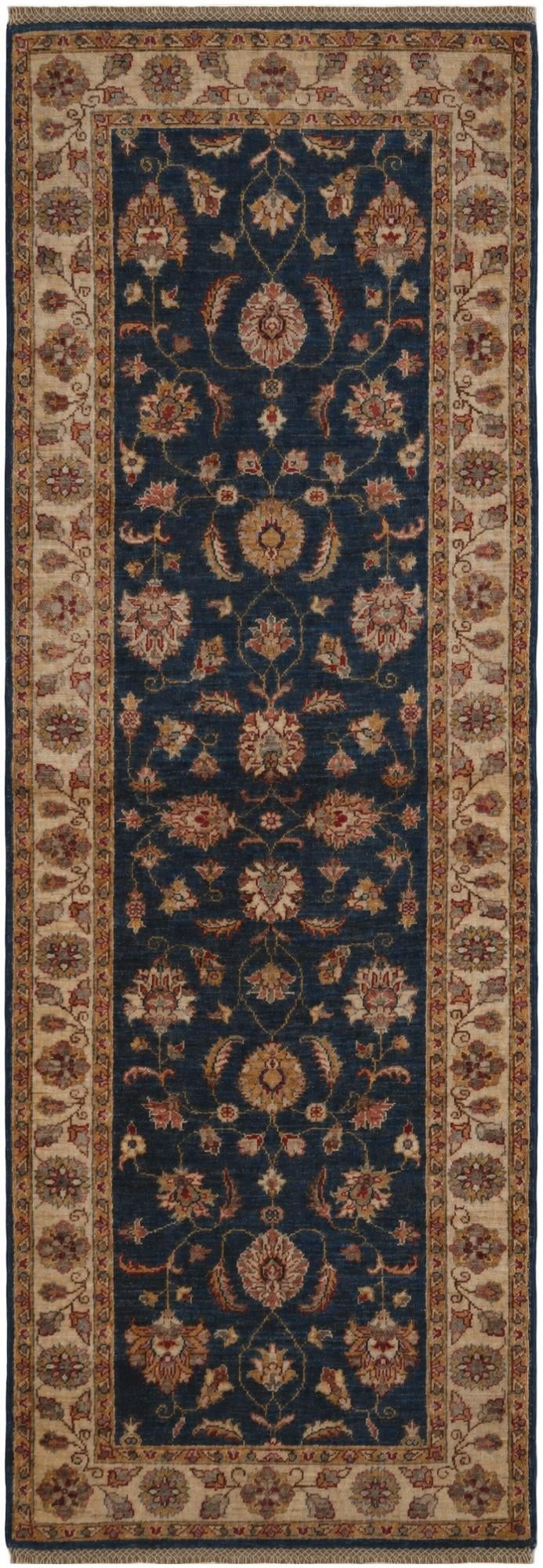 2' 11 x 8' Hand Knotted Pershawar Ziegler Runner Rug