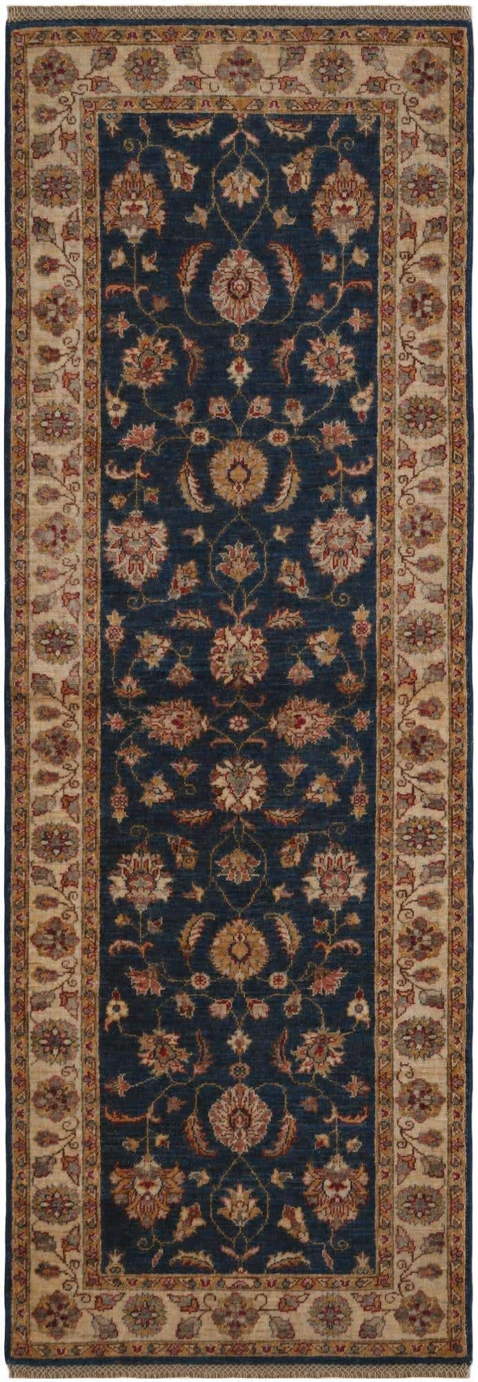 2' 11 x 8' Hand Knotted Pershawar Ziegler Runner Rug