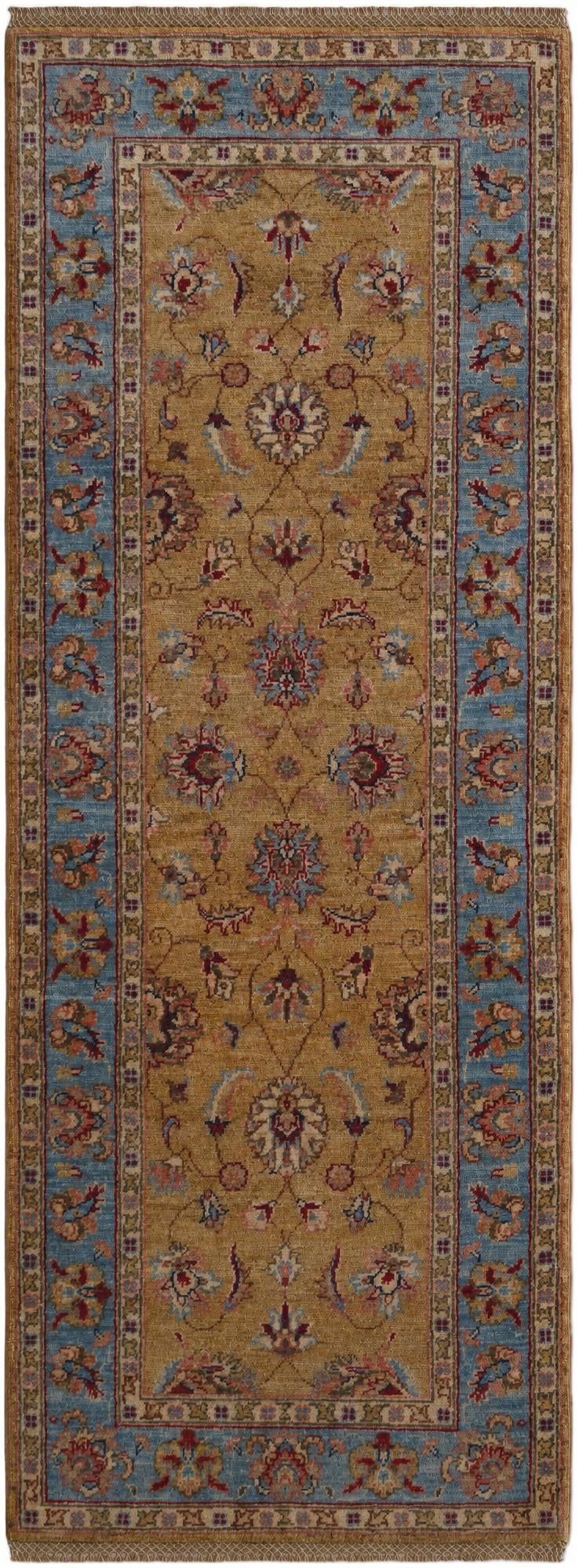 2' 6 x 6' 10 Hand Knotted Pershawar Ziegler Runner Rug