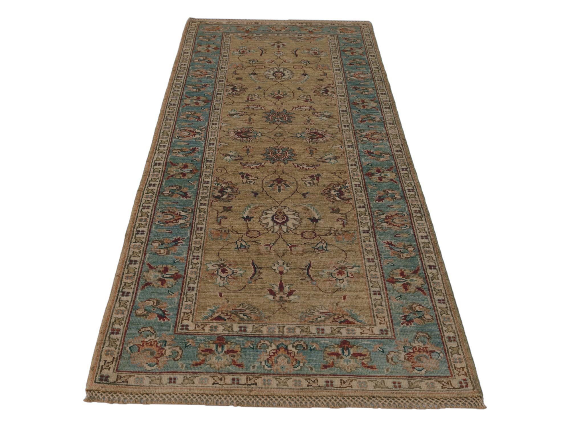2' 6 x 6' 7 Hand Knotted Pershawar Ziegler Runner Rug