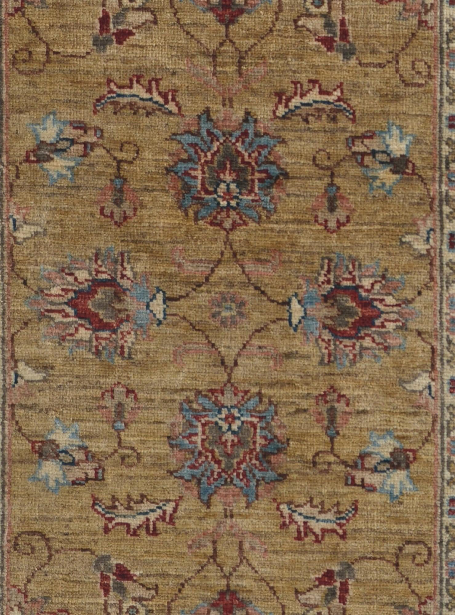 2' 6 x 6' 7 Hand Knotted Pershawar Ziegler Runner Rug