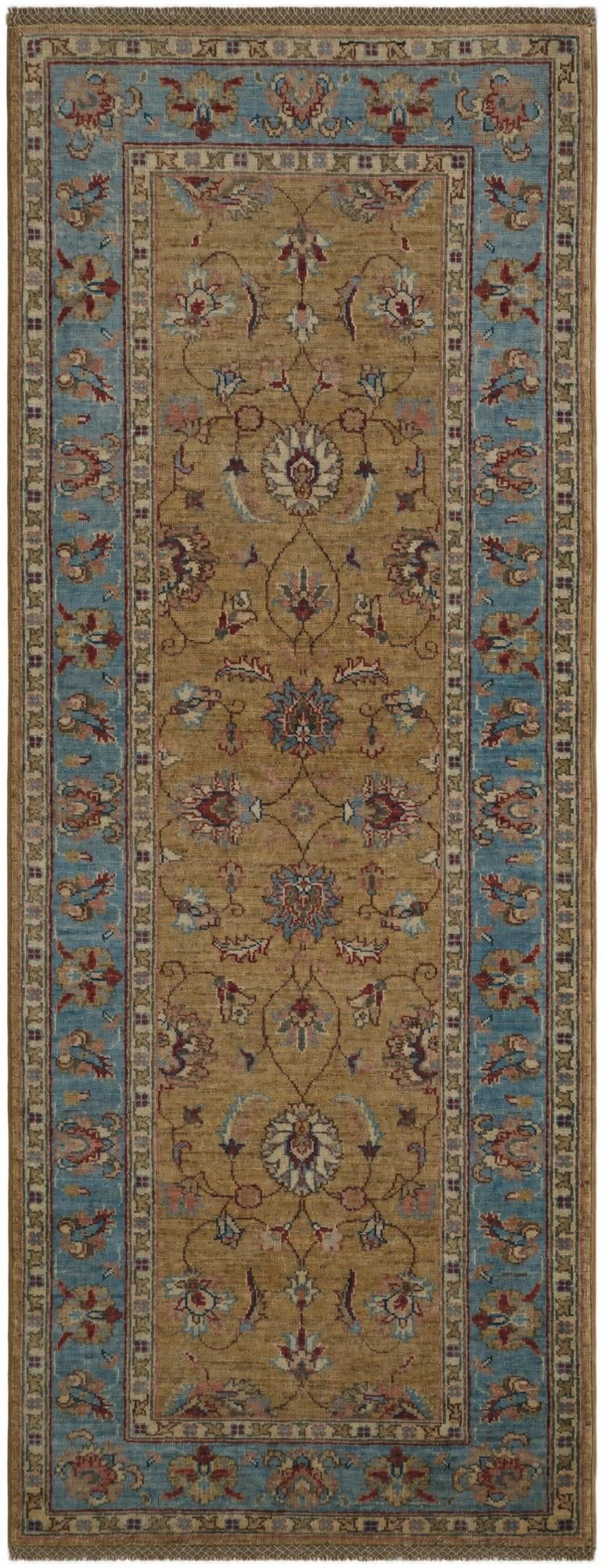 2' 6 x 6' 7 Hand Knotted Pershawar Ziegler Runner Rug