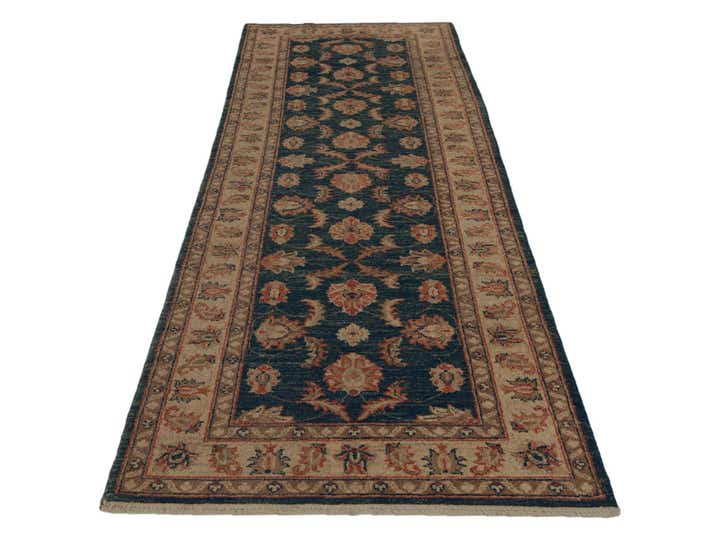 1' 10 x 8' 4 Hand Knotted Pershawar Ziegler Runner Rug
