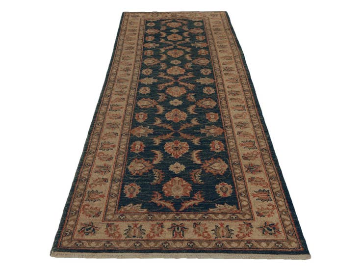 Detail image of 1' 10 x 8' 4 Hand Knotted Pershawar Ziegler Runner Rug