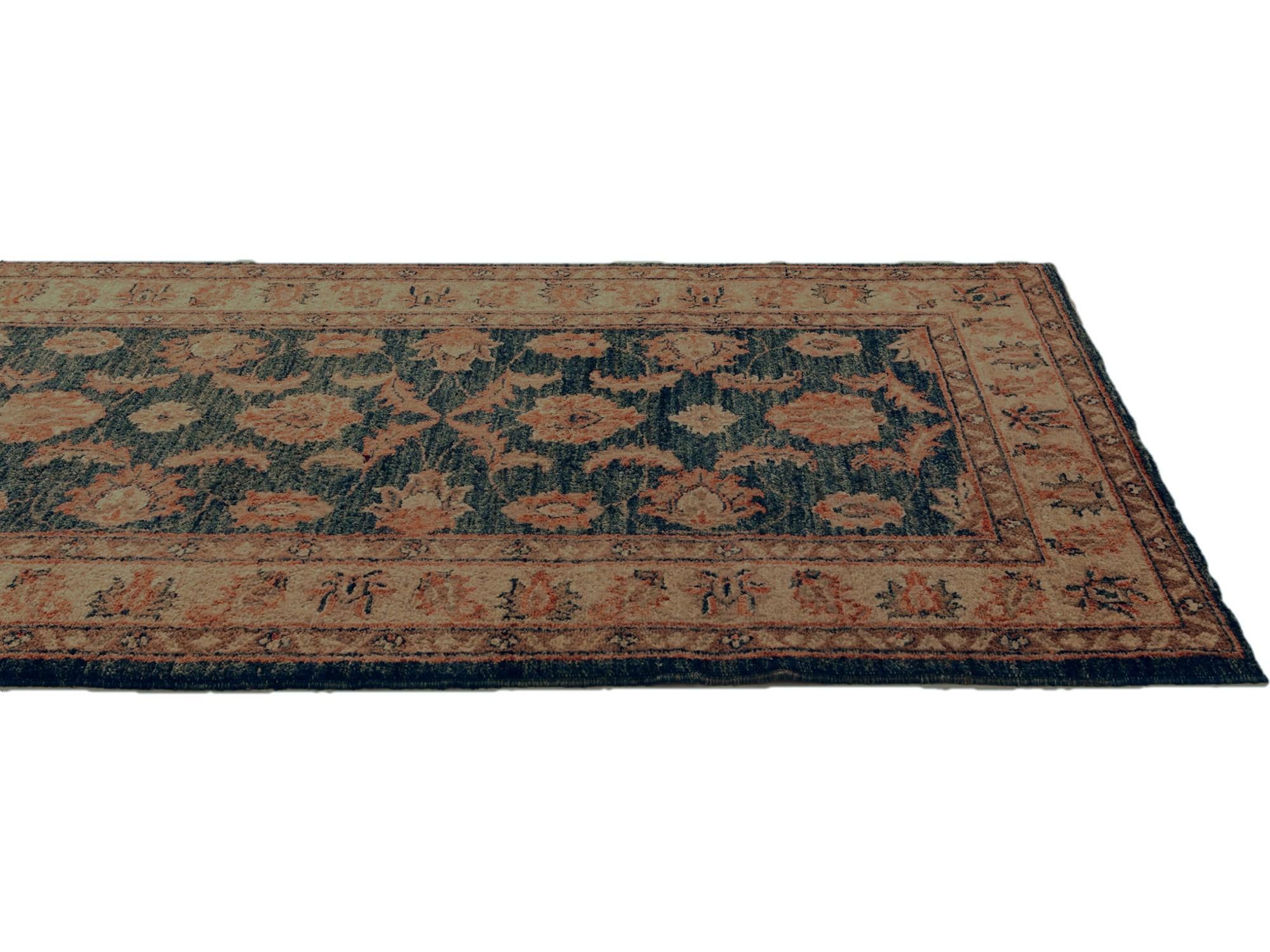 1' 10 x 8' 4 Hand Knotted Pershawar Ziegler Runner Rug