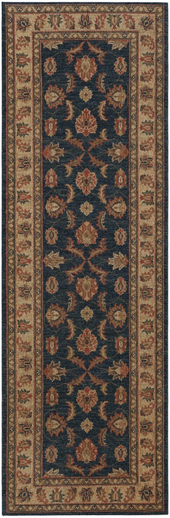 1' 10 x 8' 4 Hand Knotted Pershawar Ziegler Runner Rug