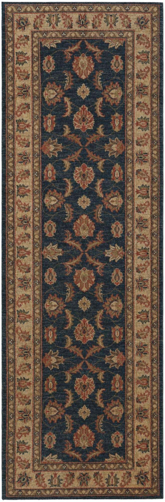 1' 10 x 8' 4 Hand Knotted Pershawar Ziegler Runner Rug