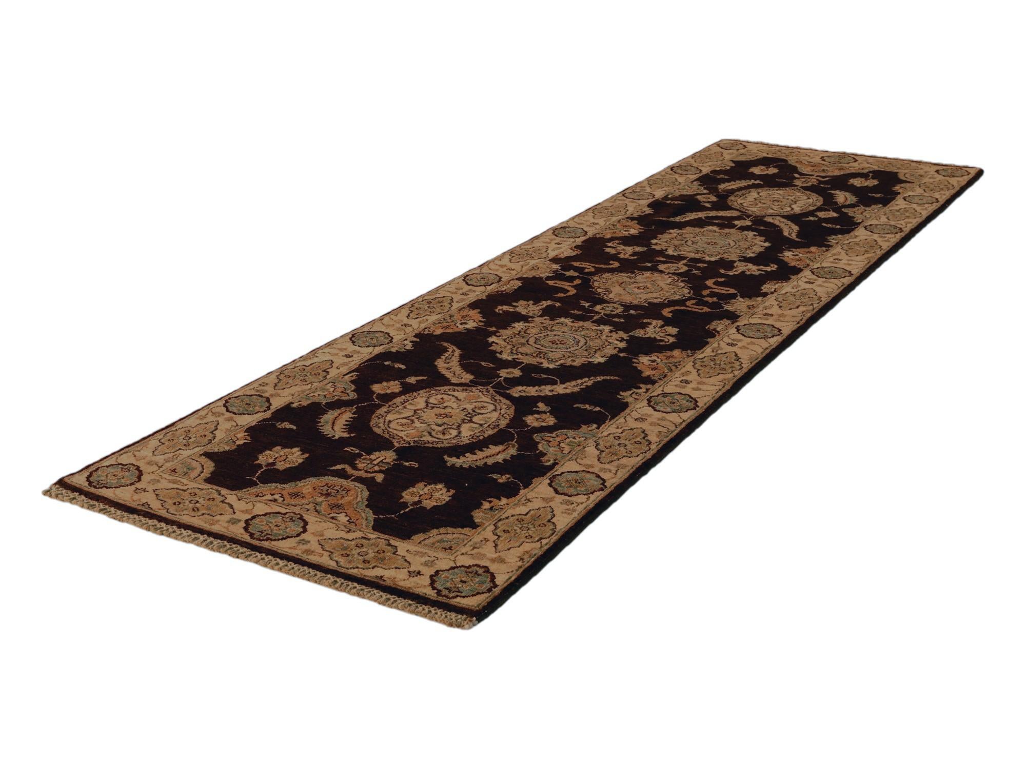 2' 7 x 8' 7 Hand Knotted Pershawar Ziegler Runner Rug