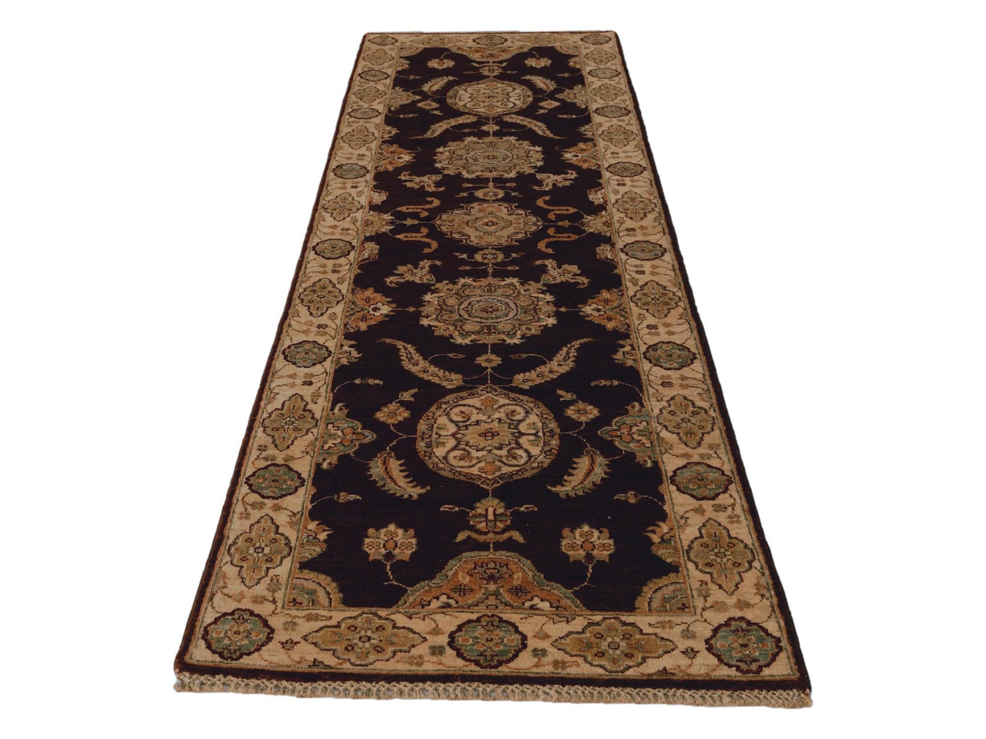 2' 7 x 8' 7 Hand Knotted Pershawar Ziegler Runner Rug