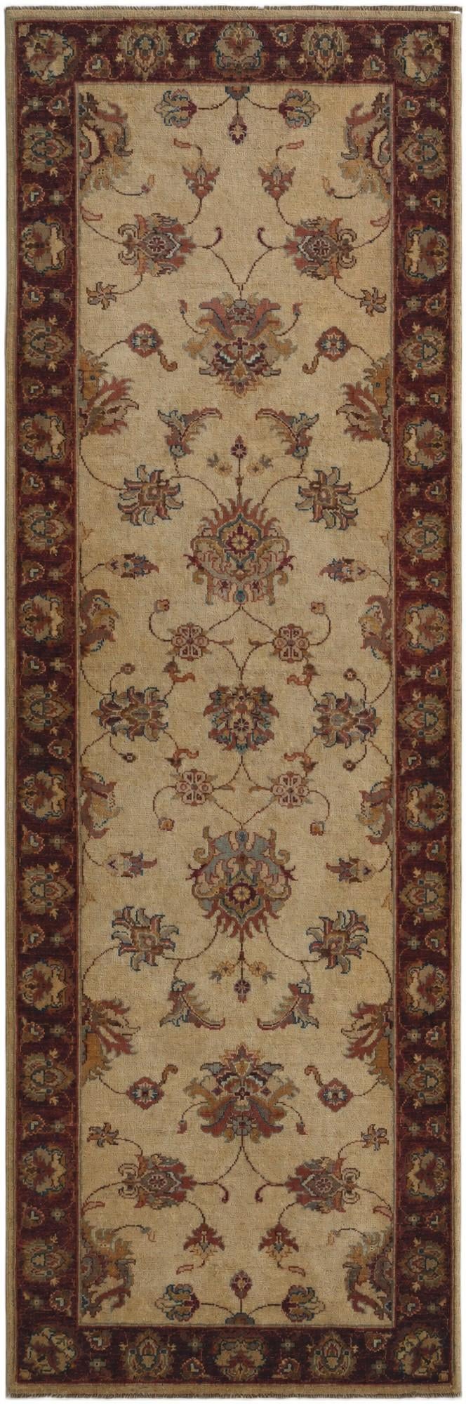 2' 10 x 8' 6 Hand Knotted Pershawar Ziegler Runner Rug